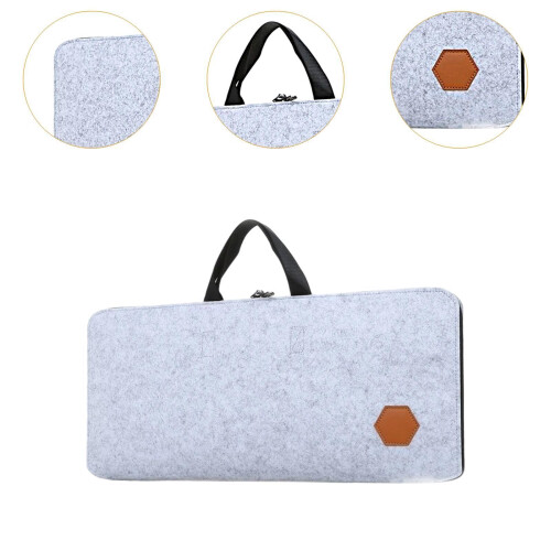 Mechanical Keyboard Storage Bag Case with Handle, Light Grey 45x18cm 1