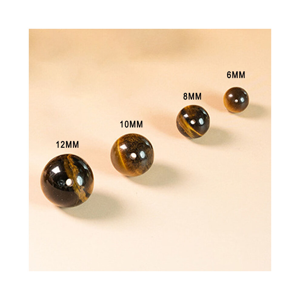 (8MM) 10PCS Natural Yellow Tiger's Eye Round Spacer Beads 6-12MM Variety Pack