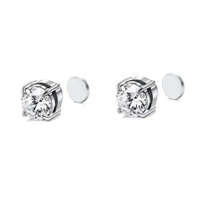 (Silver 8mm) 6/8MM Non-Piercing Magnetic Stud Earrings, Clip-On Stainless Steel for Women & Men