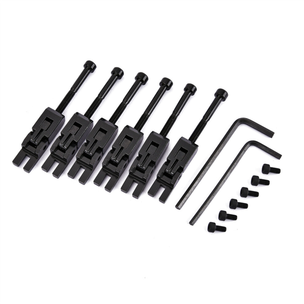 (Black) 6 Saddles For Floyd Rose Guitar Bridge With String Lock Screws Guitar Parts 123643751174