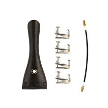 Violin Tailpiece 3 in 1 Ebony Tailpiece Rope Fine Tuners Kits for 4/3 4/4 Violin