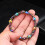 Multicolored Handwoven Magnetic Hematite Stretch Bracelet 3