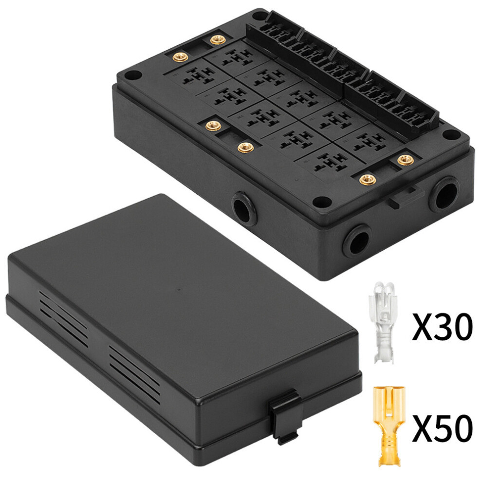 10 Way Car Relay Box 12V 24V 15 Way Blade Fuse Holder For Automotive Marine 123643766635