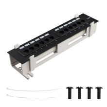 Network Tool Kit 12 Port CAT6 Patch Panel RJ45 Networking Wall Mount Rack with Surface Wall Mount Bracket