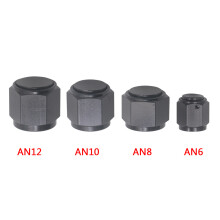(AN8) 6/8/10/12-AN Female Flare Cap Port Plug, Block Off Fitting, Aluminum Adapter Nut