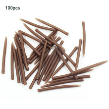 (Brown(100PCS)) 100PCS 54mm Carp Fishing Rubber Tip Tubes - Anti-Tangle Weed Hook Sleeve, Lead Clip, Quick Change Swivel Accessories