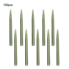 (Brown(100PCS)) 100PCS 54mm Carp Fishing Rubber Tip Tubes, Anti-Tangle Weed Hook Sleeves & Quick Change Swivels
