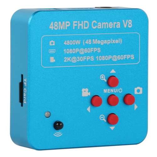 48MP 2K 1080P 60FPS -Compatible USB Industrial Digital Video Microscope Camera C Mount Interface TF Card
