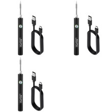 3X 510 Thread  Soldering Iron Kit 3-Gear Adjustable Voltage with Soldering Iron Tip 650mAh USB Rechargeable Black