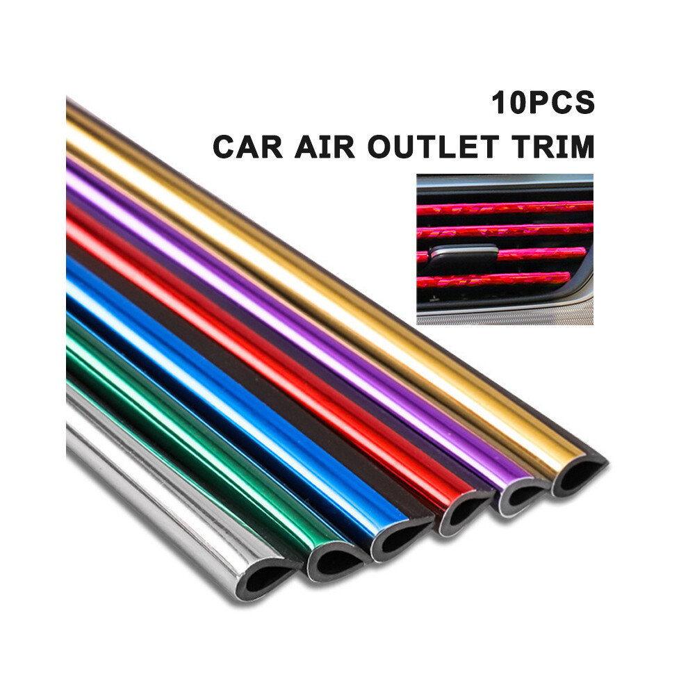 ( 1) 10Pcs 20Cm U-Shape Car Ac Outlet Decor Strips Red 123643755677