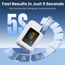 Digitale Ademtester Hoge Nauwkeurigheid Alcohol Tester Draagbare Adem Alcohol Detector met LCD-Scherm 8 Mondstukken