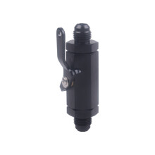 (Red) 1PCS AN6 Aluminum Inline Fuel Shut-Off Valve with Cable Lever
