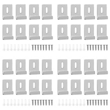 32Pcs Mirror Clips for Wall Mounting, Metal Mirror Holder Clips Hooks Frameless Wide Channel Mirror Retainer Clips
