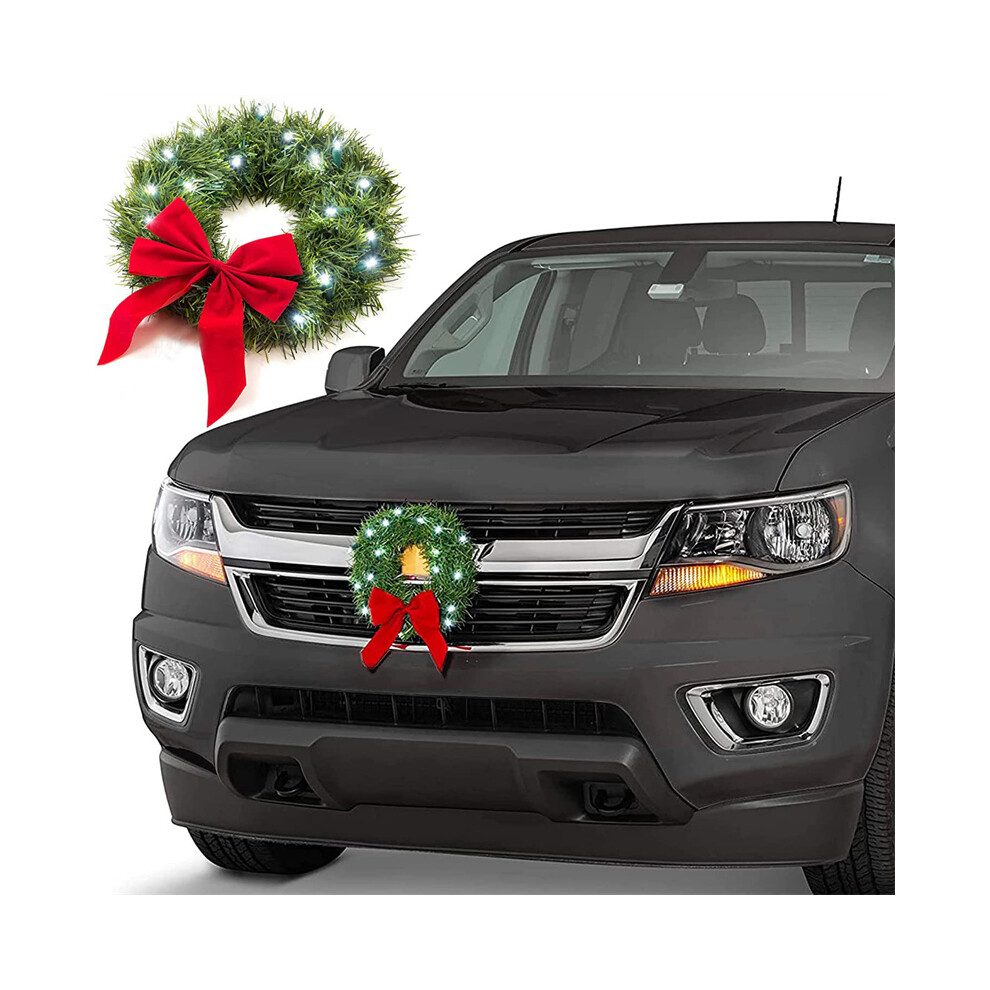 ((B)Garland Lights) Truck Christmas Led Wreath: Festive Car Decoration For Holiday Cheer 123643768790