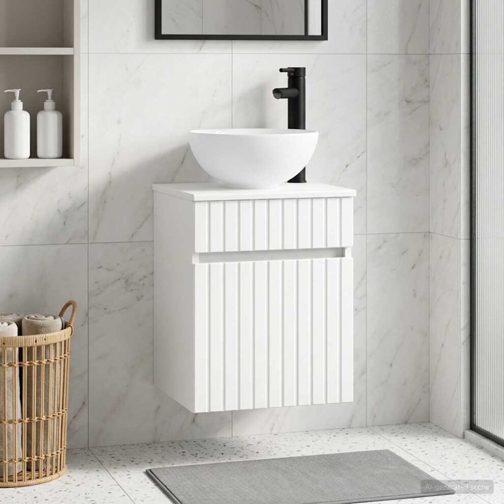 Vidaxl Wall-Mounted Sink Vanity White 39 X 41 X 64.5 Cm