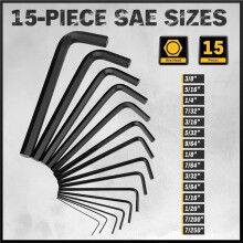 41pcs Hex and Torx Key Set Torque Handle, Standard SAE(0.028"-3/8") & Metric(0.7mm-10mm) & Torx(T9-T50) in Storage Case