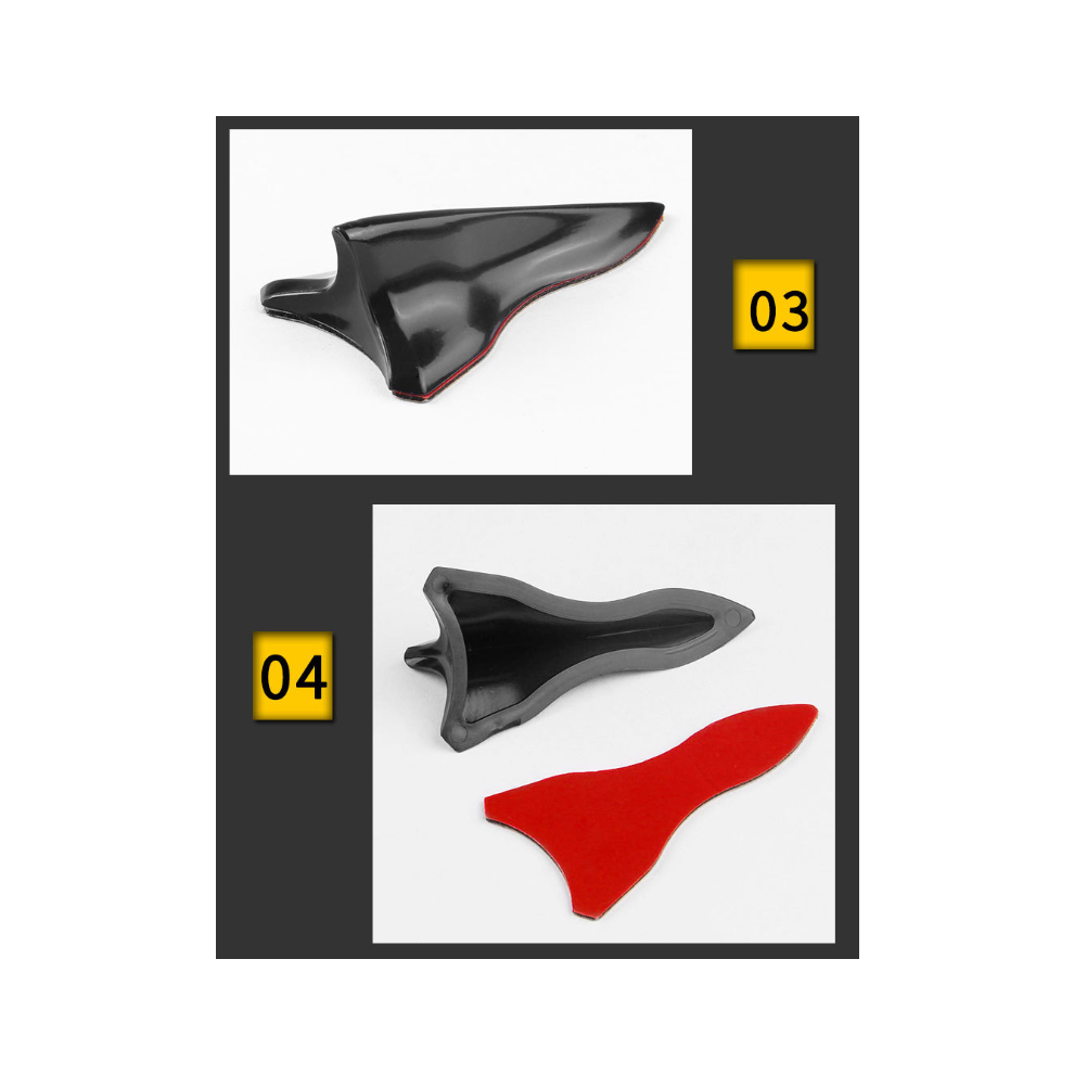 (Black) 10Pcs Universal Shark Fin Diffuser Vortex Generator Car Wing Roof Spoiler Bumper Black 123643774005
