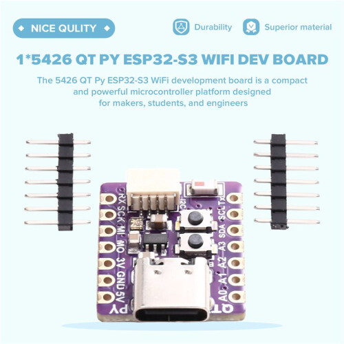 5426 QT Py ESP32-S3 WiFi Dev Board z Płytką Rozwojową do Stemma QT dla Projektów do  CircuitPython MicroPython 1