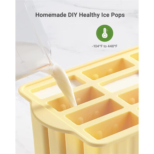 Molds, 12 Pieces Silicone  Molds with 50PCS  Sticks Molds Easy-Release 2
