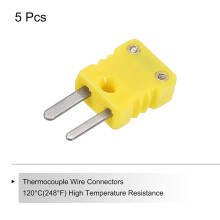 5X Type K Thermocouple Connector Male Plug Adapter High Temperature 120 (248) for Thermocouple Sensor Probes