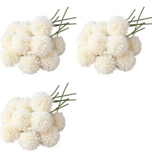 30X Künstliche Blumen Chrysantheme Blumen Blumenstrauß 10 Stück Geschenk für Wichtige Personen Glorreiche Moral (Weiß)