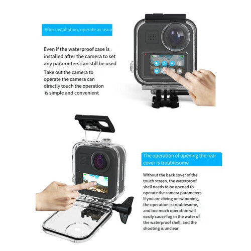 2X Waterproof Camera Case for  MAX Panoramic Sports Camera Bezel Underwater Protective Case Diving Accessories 2