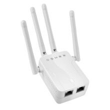 (white, UK Plug) Wireless Repeater Signal Booster 300M Wireless Amplifier Router Home