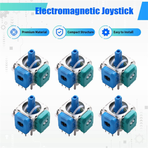 6Pcs Electromagnetic Joystick for  TMR Electromagnetic Anti Drift Joystick Controller Repair Replacement Gaming 1