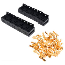 30A-80A Relay Bracket Terminals 6.3mm Case Holder Relay Base Holder 5 Pin for Automotive