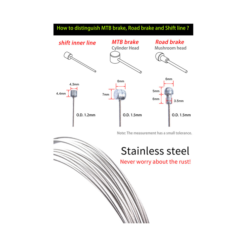 (Mountain Brake) Professional Stainless Steel Bicycle Brake Wire Shift Cables For Mountain Road Bike 123643790821