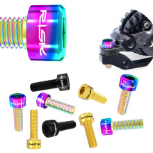 (Dazzling, M6x20) 4PCS Titanium M6x16/18/20mm MTB Brake Caliper Fixing Bolts Bicycle Screws