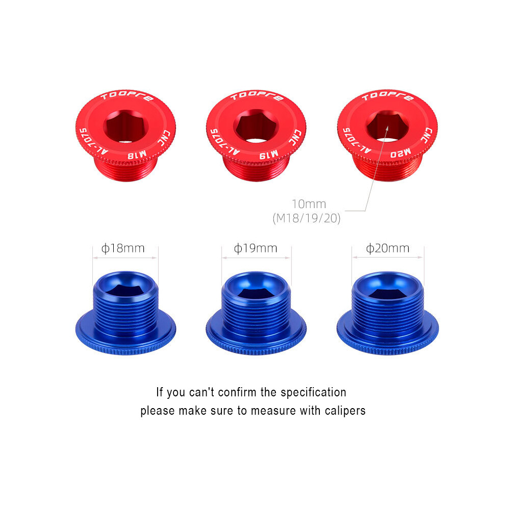(M18-Glamour(2Pcs)) 2Pcs Crank Cover Screws M18/M19/M20 For Bicycle Tooth Plate, Mountain Bike 123643783250