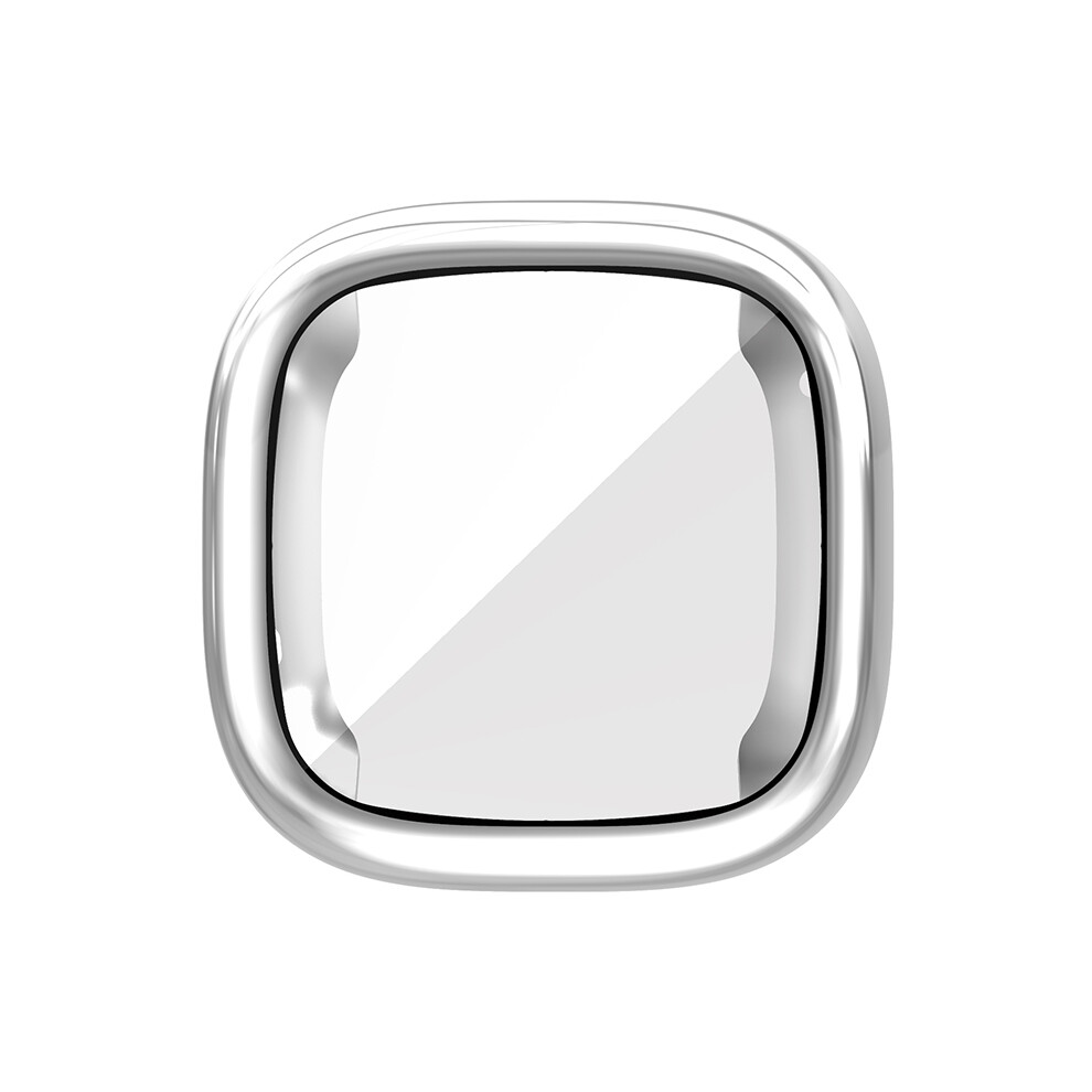 (Silver) Full Cover Screen Protector Tpu Protective Case Watch Shell For Fitbit Sense/Fitbit Versa 3 Silver 123643817641