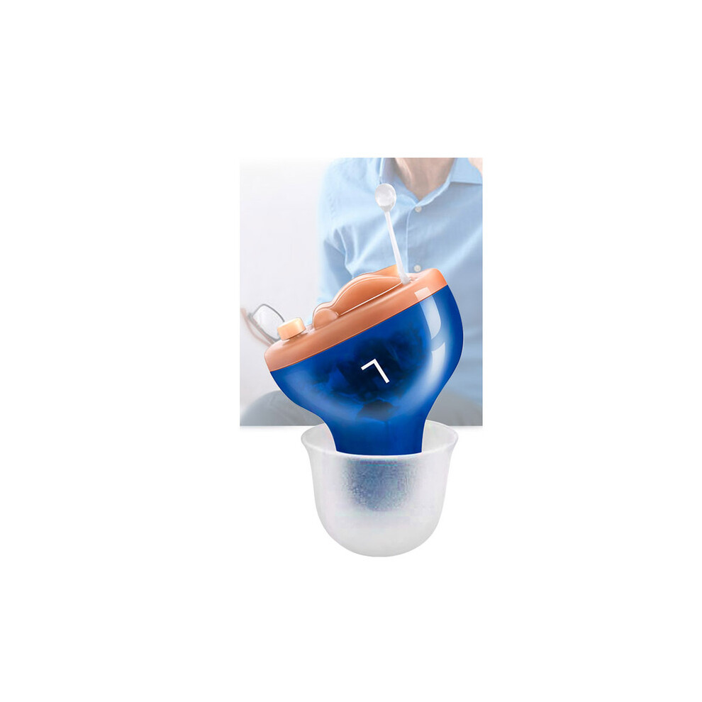 (Blue Left) Mini Digital Hearing Aids Invisible In Ear CIC Ergonomic Sound Amplifier Device