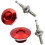 2 PCS Push Button Quick Release Hood Bonnet Pins Lock Clip Car Bumper  Kit Red 8
