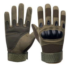 (Green L) Outdoor Sports Motorcycle Army Fan Gloves Touch Design Sports Protective Fitness Motorcycle Hunting Full Finger Hiking Gloves