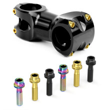 (M5x18 Gold) 6PCS M5*18/20MM Titanium Handlebar Stem Screws with Spacer for Mountain Bikes