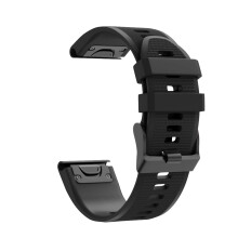 (Black, Garmin Fenix 6) Quick Release Silicone Watchband Wrist Strap Replacement For Garmin Fenix 6X/Fenix 6