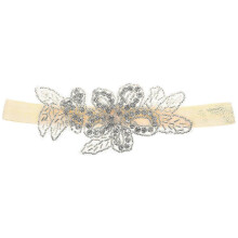 Baby Rhinestone Headband for Decoration Beige Floral Leaves Hair Accessories