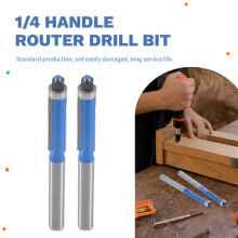 2pcs 2.6 inch Long 2 Edges Flush Trim Router Bit 1/4 inch x 1/4 inch for Carpenter