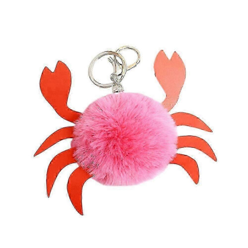 Keychain Crab Shape Creative Hanging Keychains Plush Gift 1 Piece