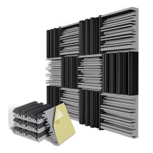 Confezione da 12 Pannelli Autoadesivi nel Schiuma Insonorizzante, Schiuma Acustica da 12 X 12 X 2 Pollici, per Parete, Casa, Studio