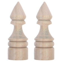 2026 Khaki Decorative Wood Finials for Indoor Decoration 2Pcs Wooden Finials