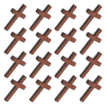 Wooden cross Pendants for DIY Crafts Light Brown Small Crosses 40 Pieces