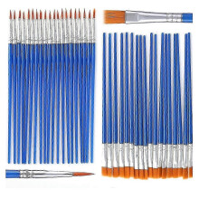 2026 Hot!! Acrylic Paint Brush Set 50 Pcs Small Brushes Flat Detail Soft Bristle Watercolor Model for Face Painting Craft Supplies