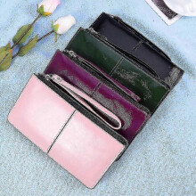 Women Wallet Zipper Buckle Clutch Purse for High Capacity Envelope Bag Purple