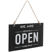 2026 Black Open and Close Sign for Door with High Visibility and Versatile Design Density Board and Jute Rope
