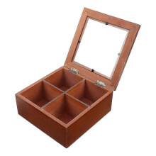 2026 Loose Leaf Tea Chest Wooden Storage Box Living Room Brown 15.80X15.80X7.00CM Organization 1Pack