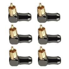 Conector RCA de 6 Uds, Conector de Audio Macho, Codo de Ángulo Recto de 90 Grados, Conector de Terminal de Altavoz para Soldar Cable de Vídeo