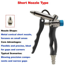 High Flow Air Blow Gun with Adjustable Three Air Nozzle Blower Powerful Venturi Nozzle Air Dust Gun, Dust Cleaning Gun